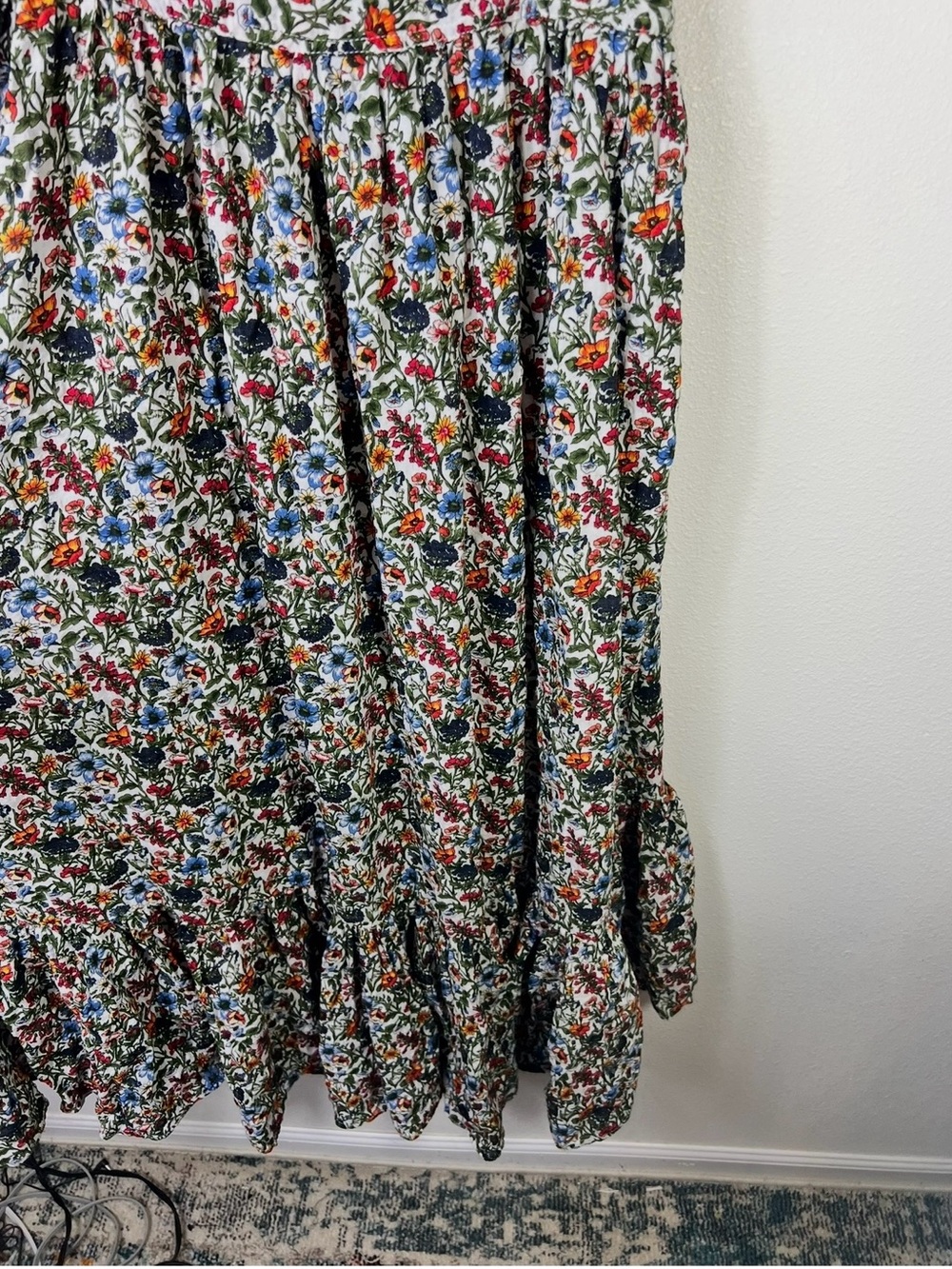 NATURAL LIFE Nina Cotton Blend Floral Maxi Dress Size L - Picture 4 of 11